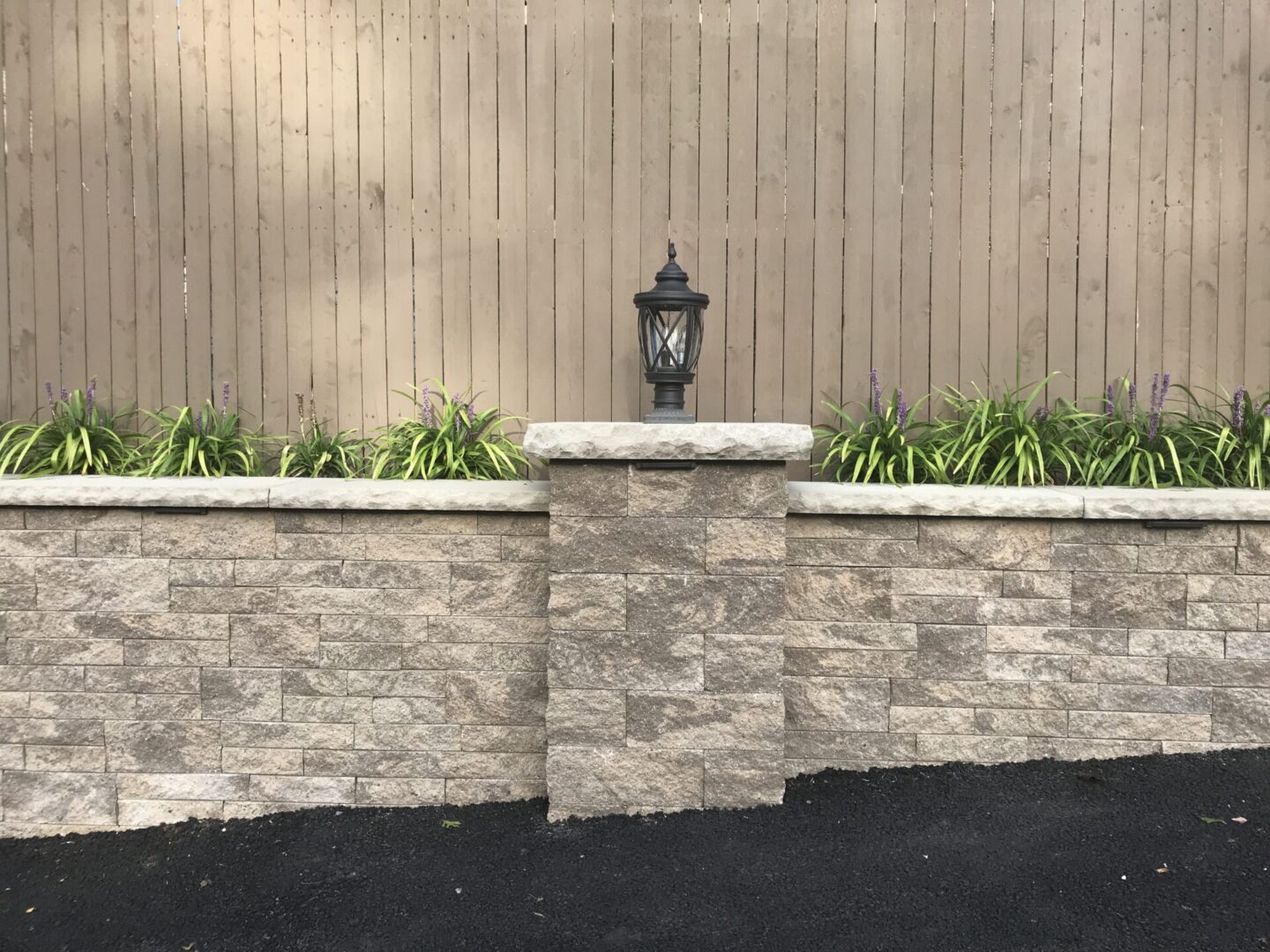 Masonry project of a fence of a house