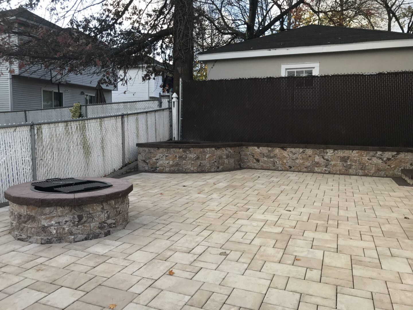 Landscape project of a house with fire grill